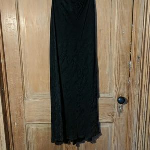 EUC Vintage DKNY Dressy black brocade maxiskirt 4